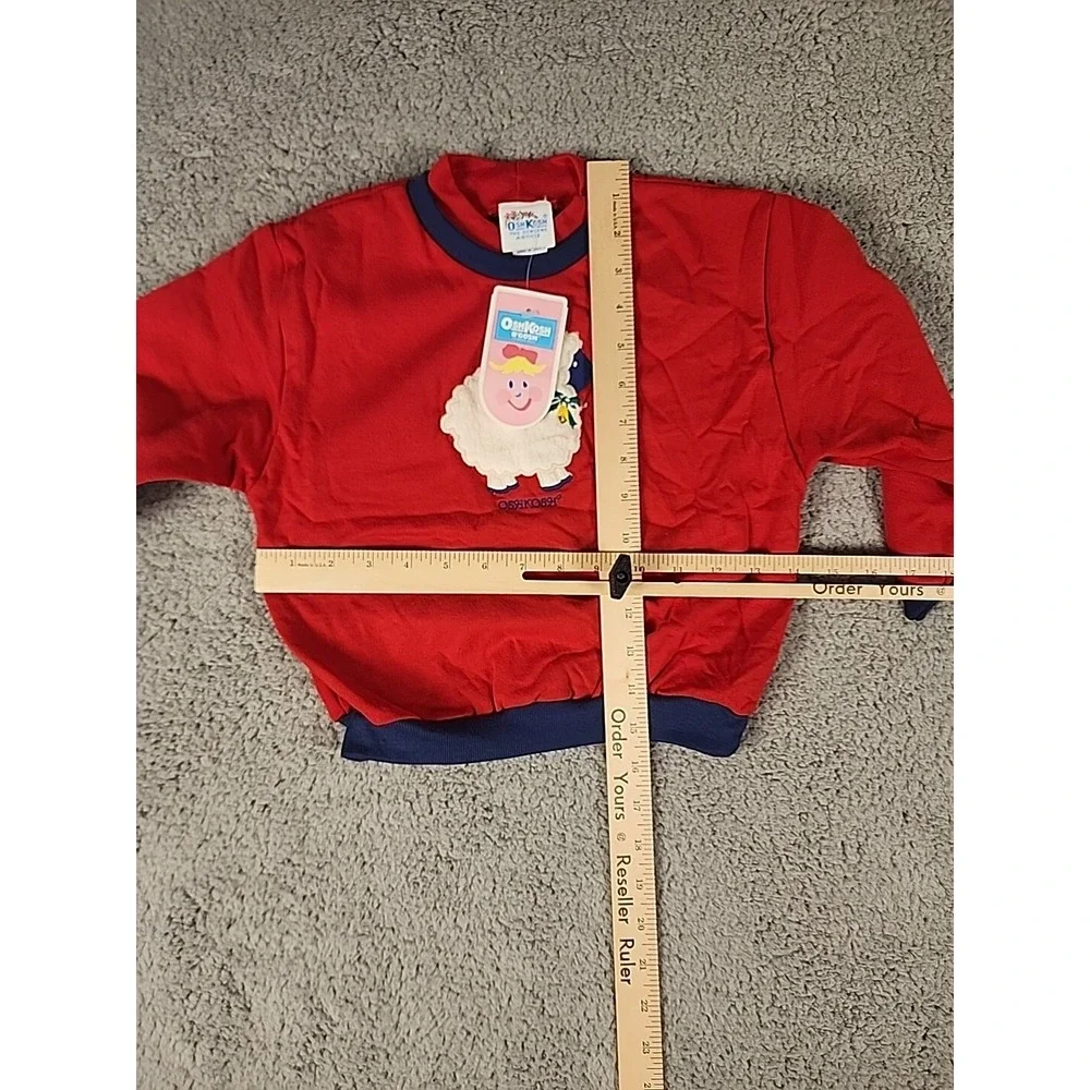 Vintage OshKosh B'gosh Red Sheep Applique Sweatshirt 4T Made in USA NWT